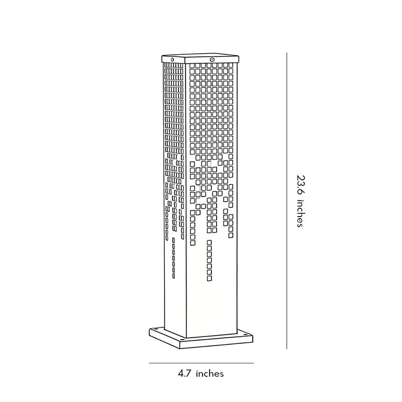 Pixel Rectangular Bollard Lamp in Marble and Stainless Steel for Pathways