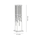 Pixel Rectangular Bollard Lamp in Marble and Stainless Steel for Pathways