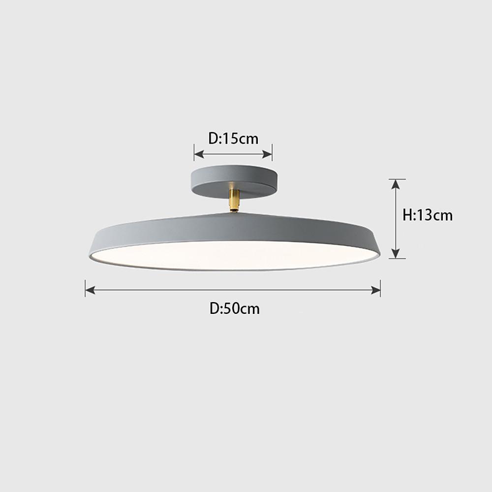 Aurelia Circular LED Semi-Flush Mount Ceiling Light in Nordic Minimalist Style
