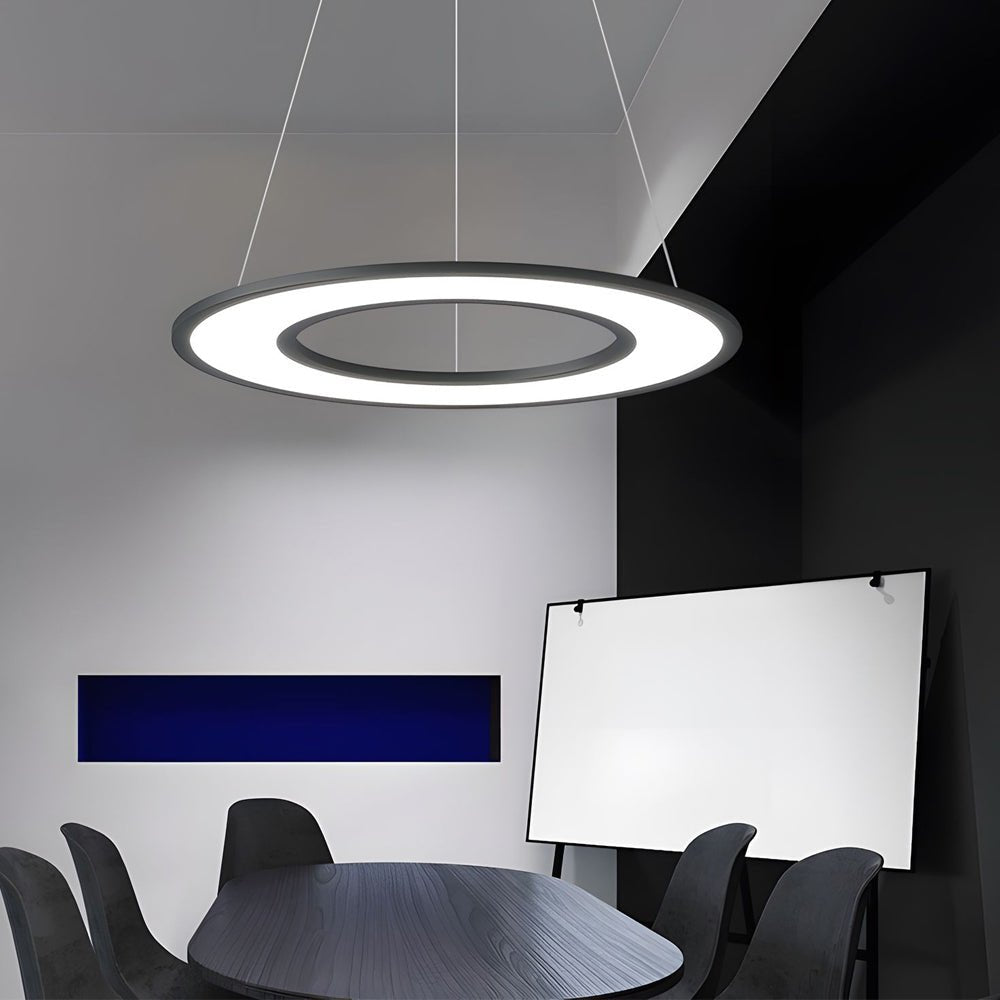 Orbital Ring LED Pendant Light in Matte Black or White