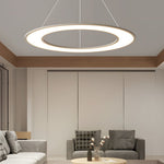 Orbital Ring LED Pendant Light in Matte Black or White