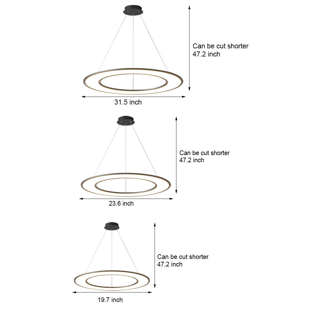 Planetary Ring LED Pendant Light in Matte Black or White