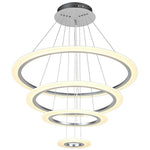 Modern 4-Ring LED Chandelier with Adjustable Hanging