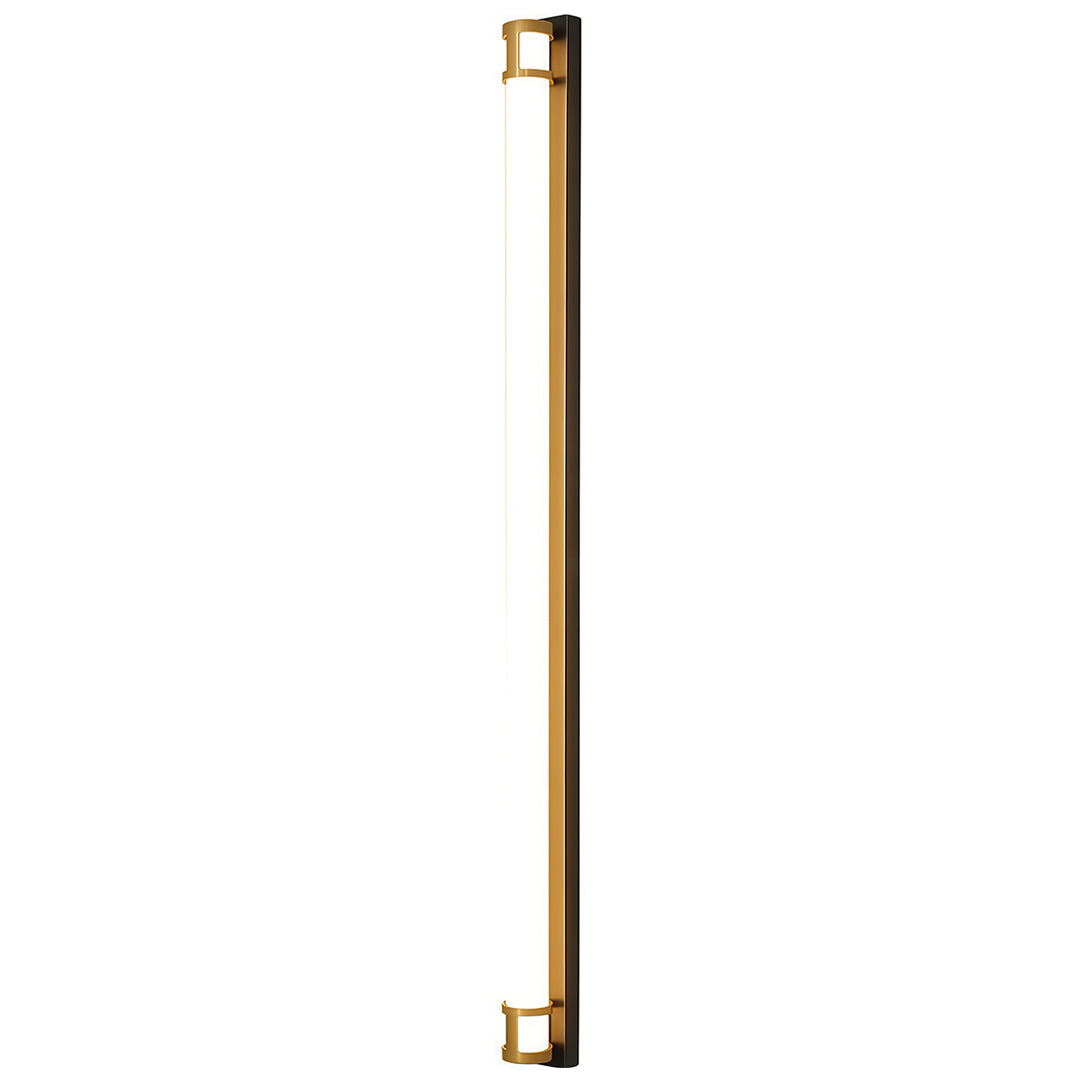 Linear Outdoor Wall Sconce with Dimmable LED Lighting in Black or Gold