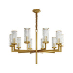Modern Glass Island Chandelier with Copper Frame for Dining Room and Kitchen