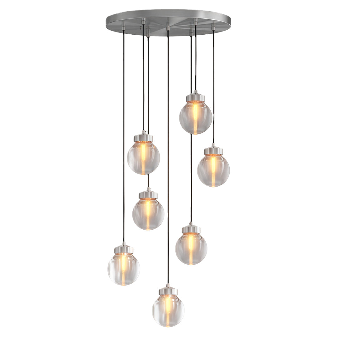 Luxury Copper Chandelier with Clear Glass Shades for Modern Interiors