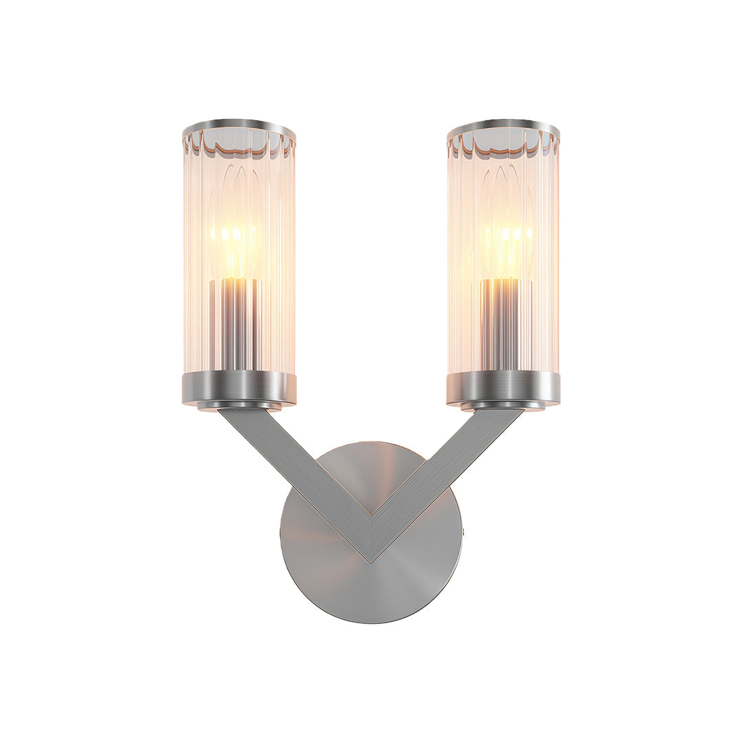 Aurelia Double Glass Wall Sconce in Pure Copper