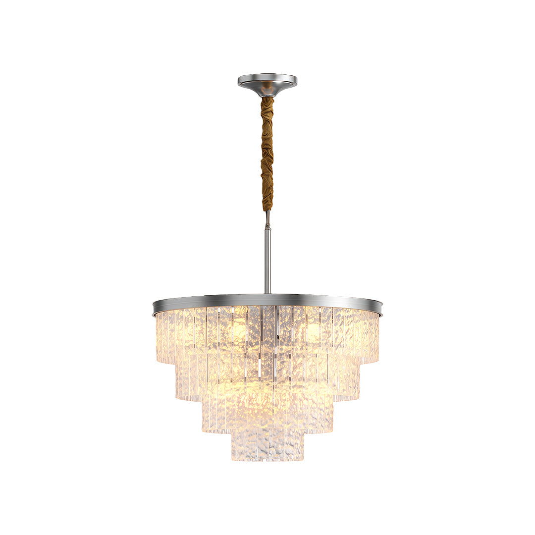 Modern Minimalist Full-Copper Chandelier with Clear Glass Shades