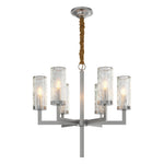 Modern Glass Island Chandelier with Copper Frame for Dining Room and Kitchen