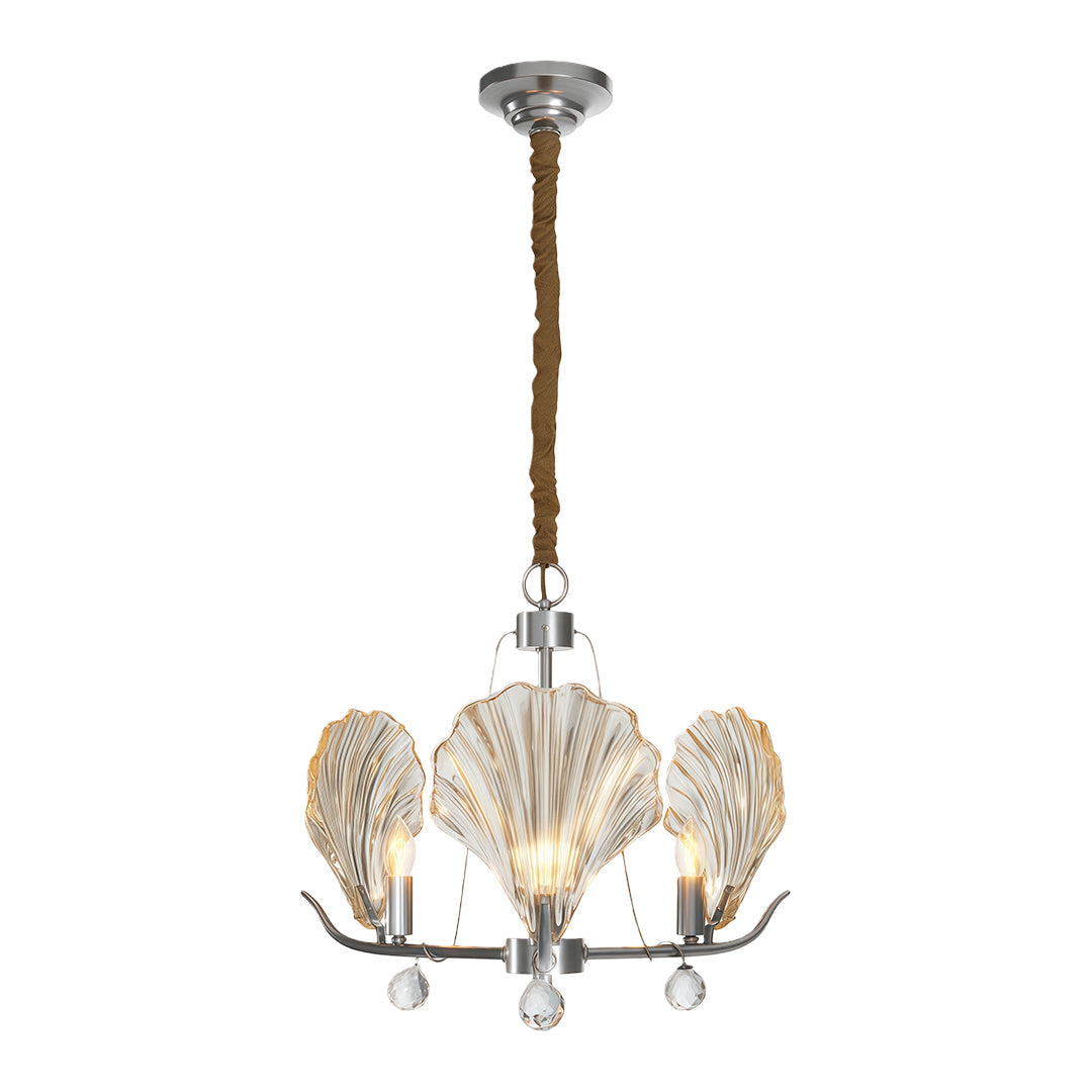 Modern Copper Shell Glass Chandelier for Dining Room and Living Room