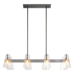 Modern Copper Chandelier with Acrylic Shades for Dining and Living Spaces