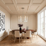 Aurelia Six-Light Modern Brass Chandelier with Acrylic Shades