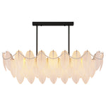 Feathers Full-Copper Chandelier with Pearl Glass Shades