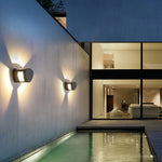 Tri-Directional LED Outdoor Wall Sconce in Bluish-Gray Aluminum
