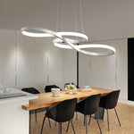 Ribbon LED Pendant Light – Modern Geometric Linear Chandelier