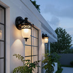 Vintage Outdoor Wall Sconce with Clear Glass Shade