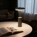 Cylinder Table Lamp with Dimmable LED, European Modern Accent Light for Living Room