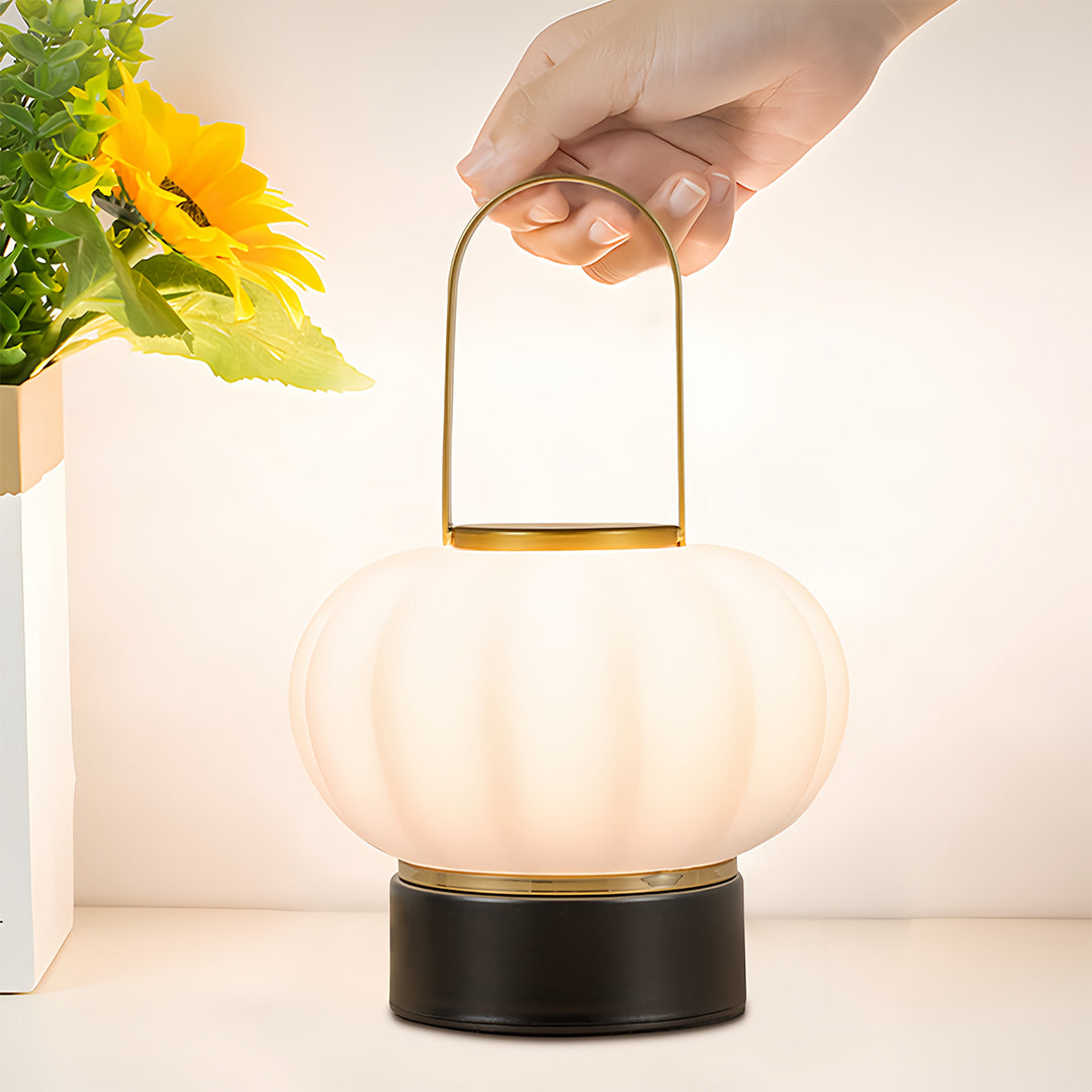 Aurora Lantern Table Lamp – Portable Nordic LED Accent Light with Dimmable Warm to Cool Glow