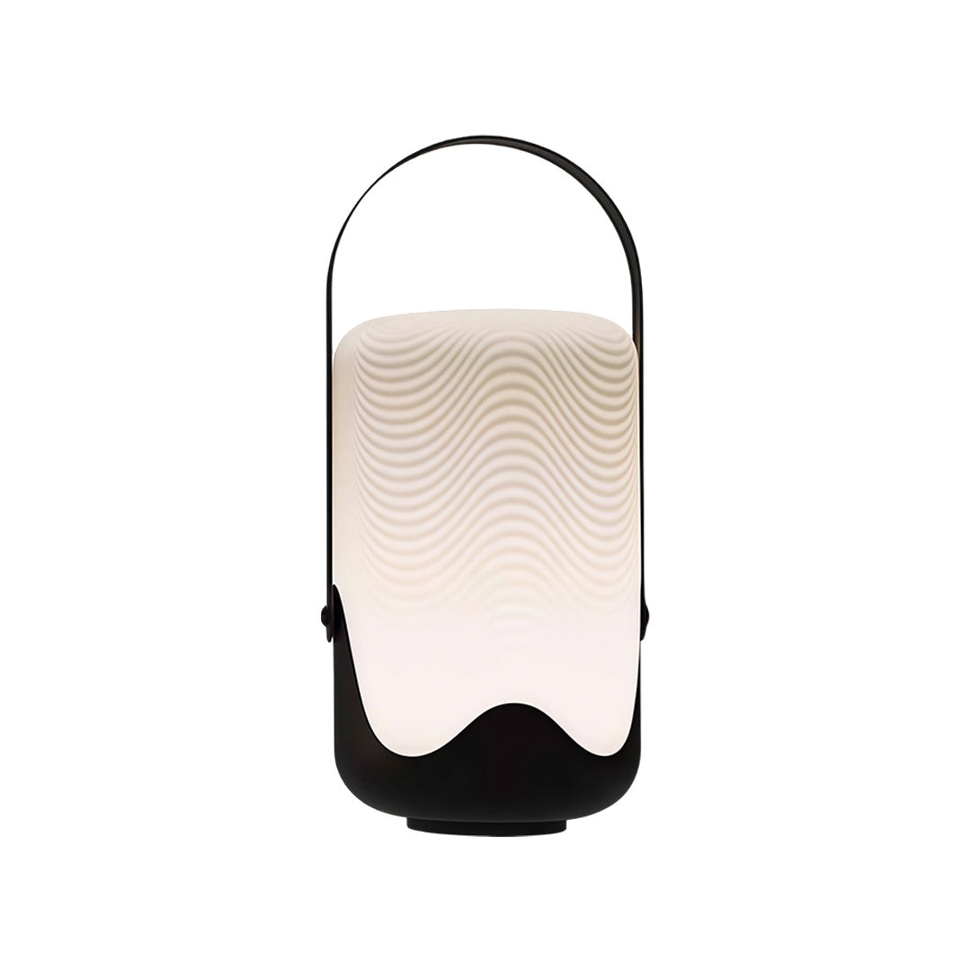 Luma Solar Floor Lantern — Portable LED Outdoor Light in Black Iron