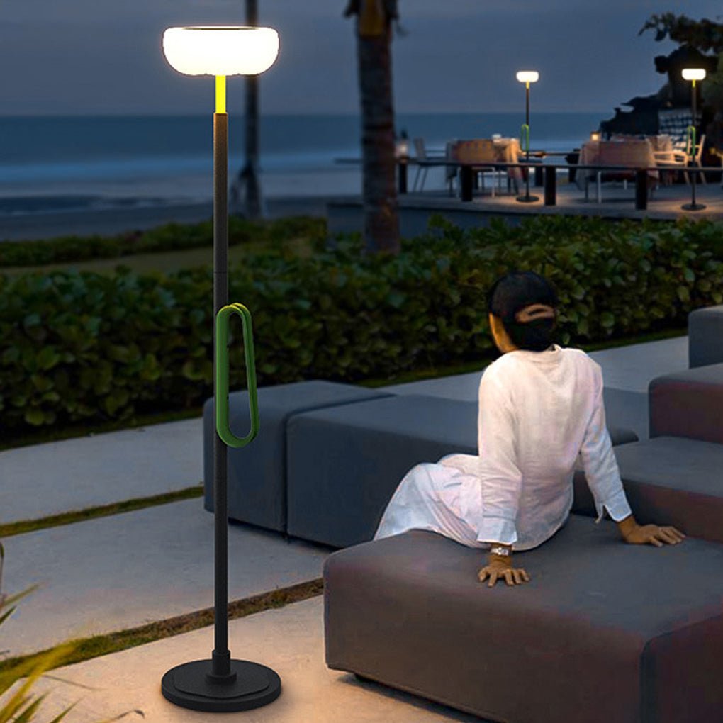 76 Inch Movable Solar Powered Outdoor Torchiere Floor Lamp