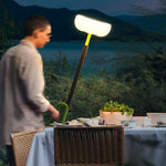 76 Inch Movable Solar Powered Outdoor Torchiere Floor Lamp