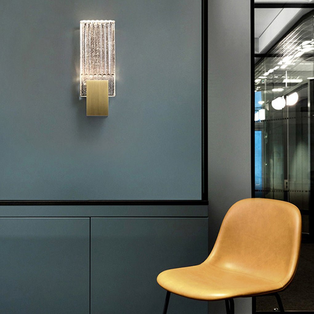 Crystal LED Wall Sconce in Gold | Modern Staircase & Bedside Lighting