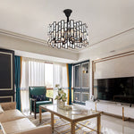 Postmodern Minimalist Living Room Crystal Chandelier With Three Color Led
