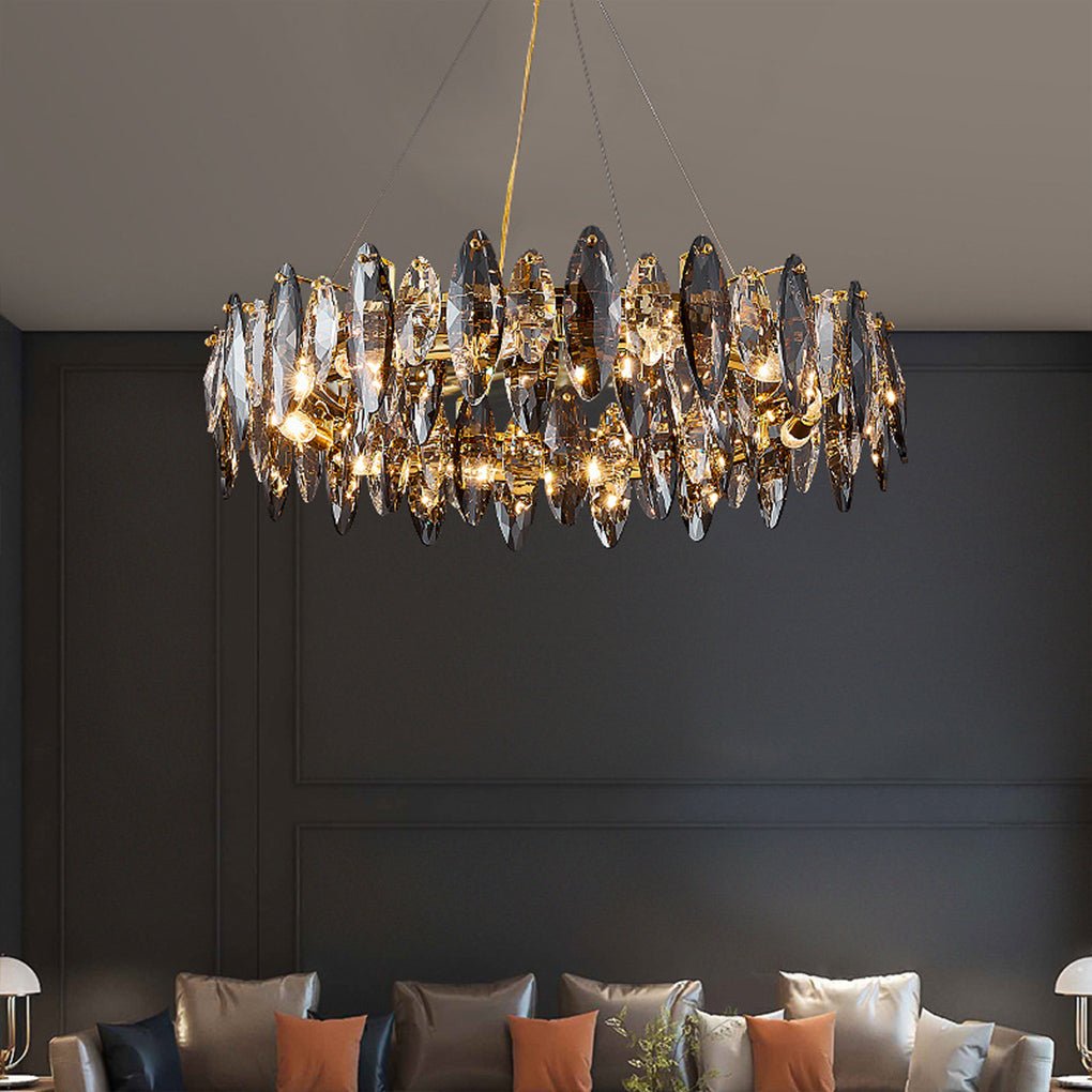 Postmodern Personality Creative Crystal Chandelier With Three Color Led