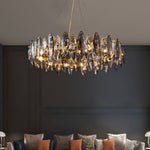 Postmodern Personality Creative Crystal Chandelier With Three Color Led