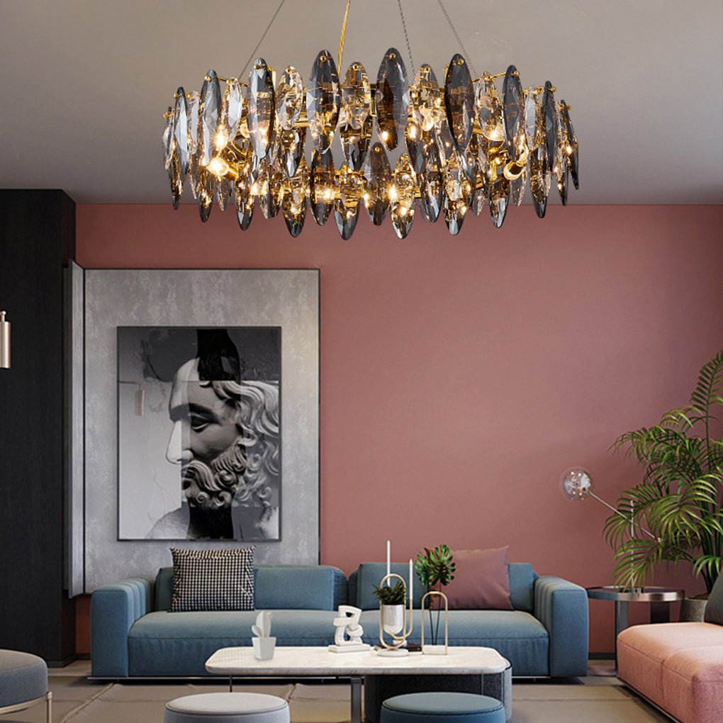 Postmodern Personality Creative Crystal Chandelier With Three Color Led