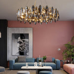 Postmodern Personality Creative Crystal Chandelier With Three Color Led