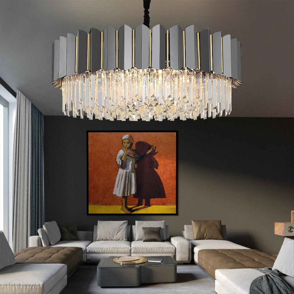 Postmodern Personality Three Color Led Home Living Room Crystal Chandelier