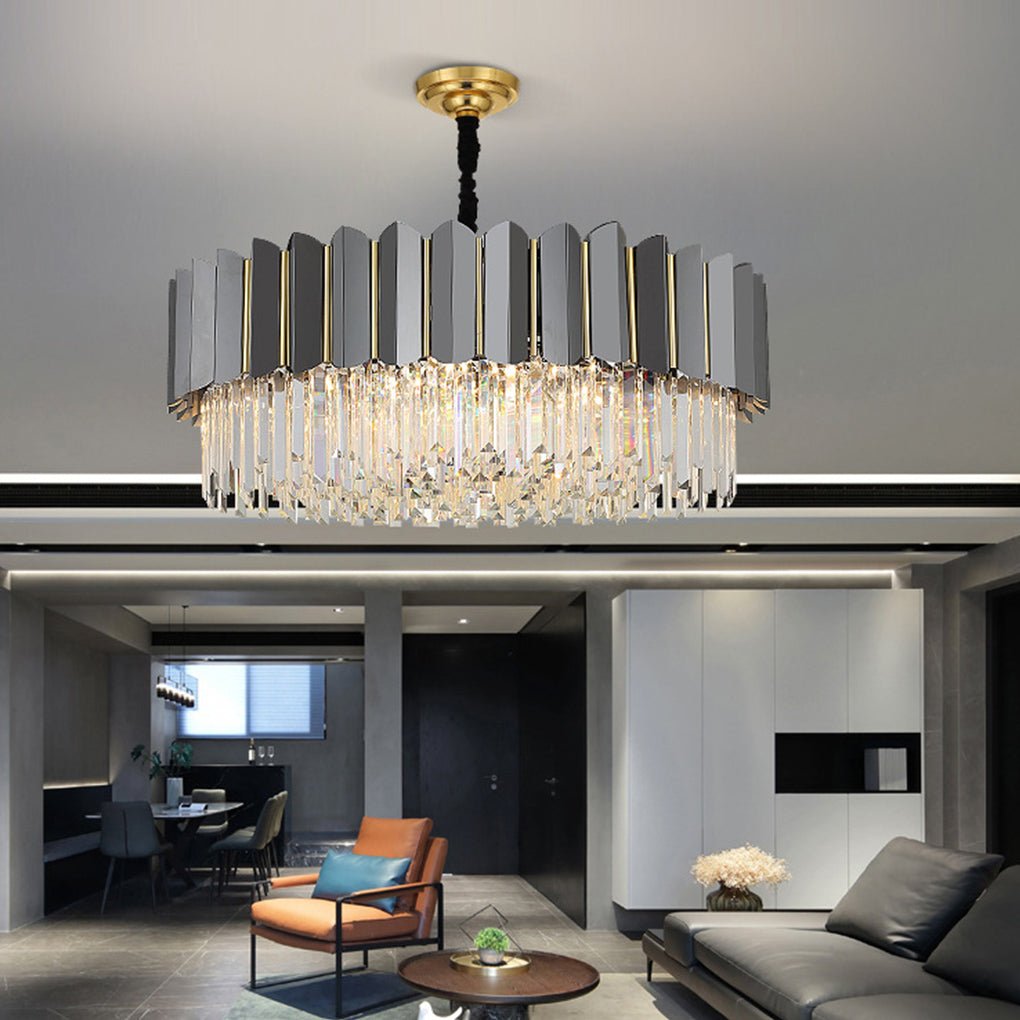 Postmodern Personality Three Color Led Home Living Room Crystal Chandelier