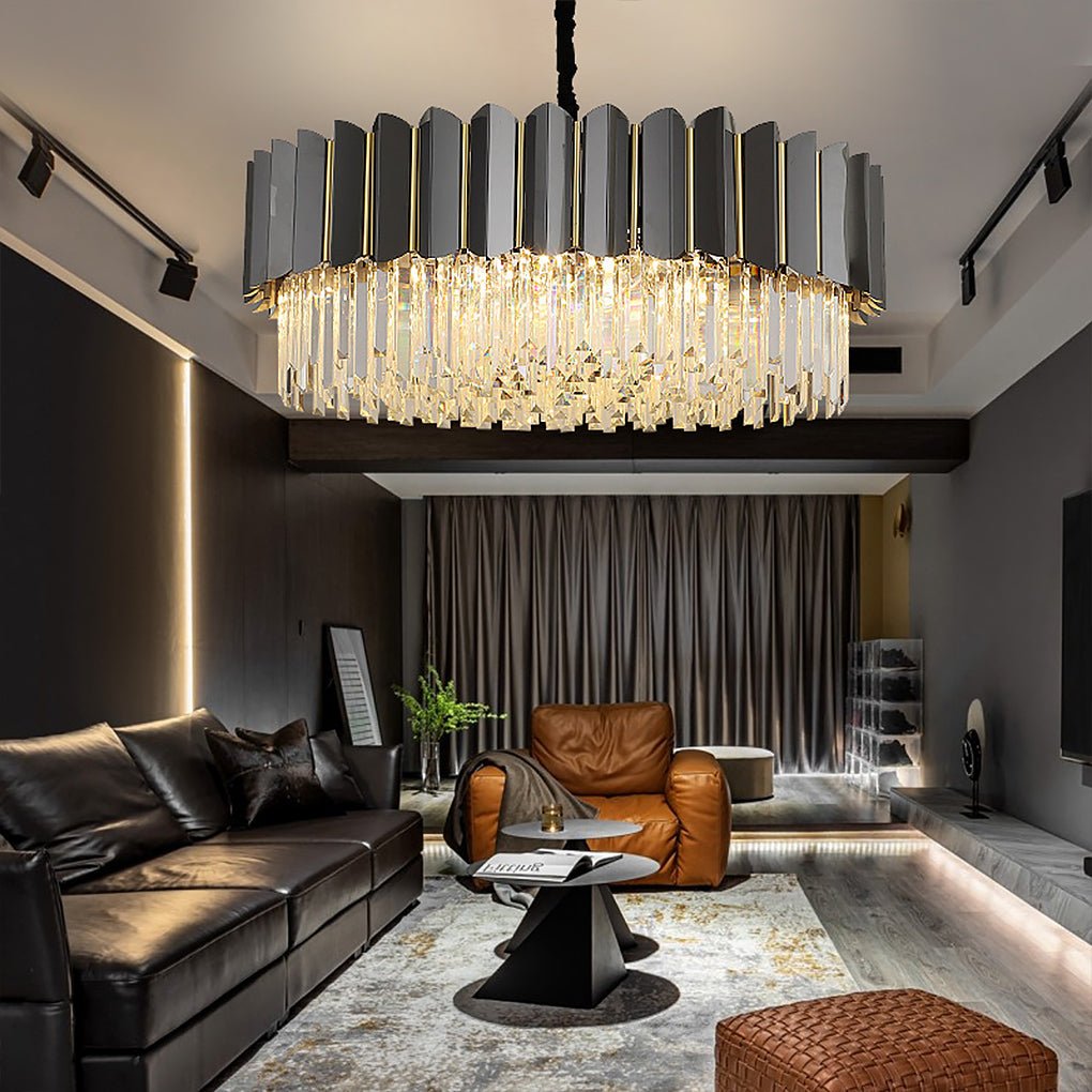 Postmodern Personality Three Color Led Home Living Room Crystal Chandelier