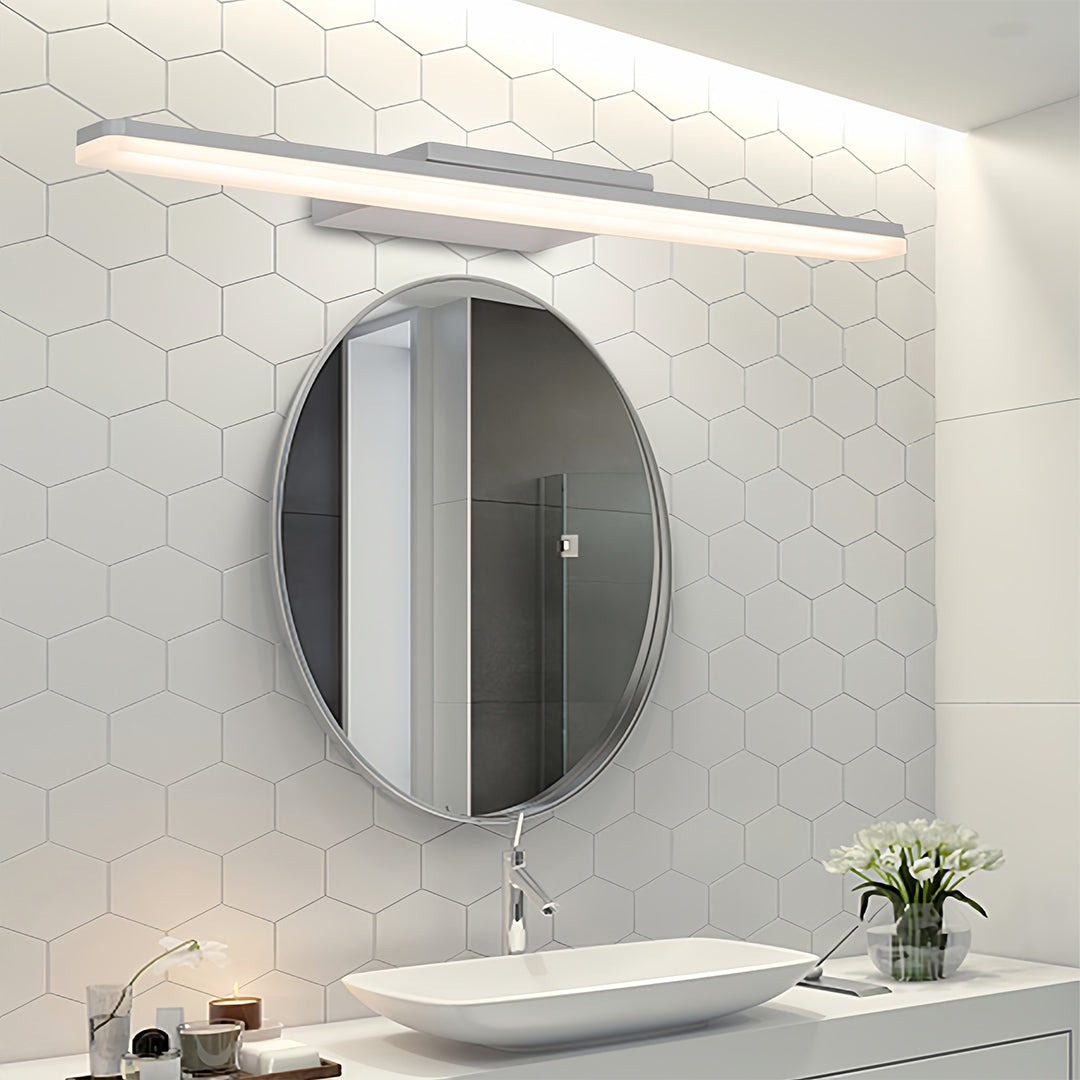 Lumina White LED Vanity Light — Minimalist Acrylic Wall Sconce for Modern Bathrooms