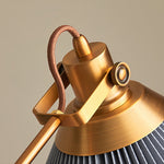 Swing Arm Floor Lamp with Pleated Shade and Solid Ash Wood Base