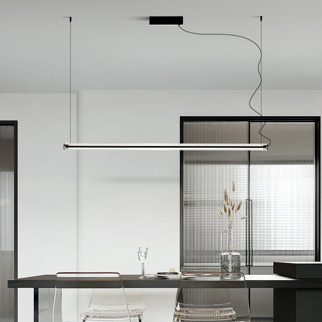 Linear LED Pendant Light in Black or Gold – Modern Minimalist Suspension Lamp