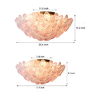 French Petal Glass Semi Flush Mount Ceiling Light in Pastel Hues