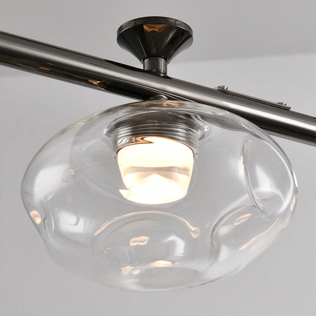 Linear Glass Chandelier Modern Minimalist Pendant Light for Dining Room and Living Room
