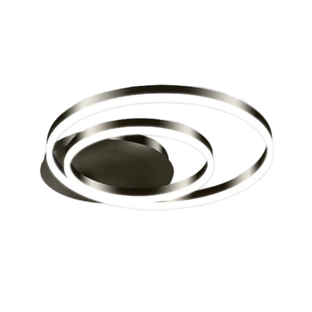 Aurelia Double Ring LED Flush Mount Ceiling Light in Black