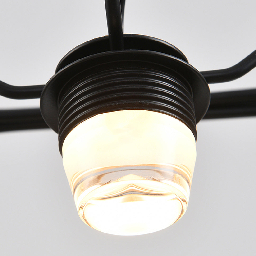 Nordic Square Cage Chandelier – Modern Linear LED Pendant Light