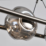 Modern Rise and Fall Pendant Light with Ribbed Glass Shade