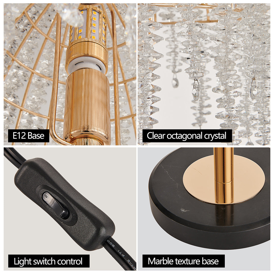 Aurelia Crystal Table Lamp in French Gold Finish
