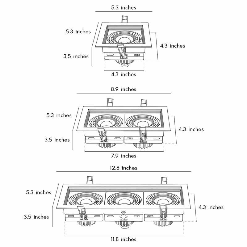 Recessed LED Spotlight with Anti-Glare Trim, Modern Architectural Downlight