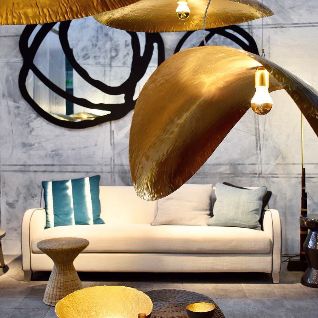Hammered Brass Suspension Llight