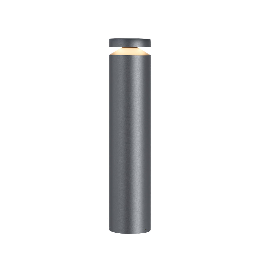 Modern Outdoor Bollard Light for Pathways | Sand-Gray Aluminum LED