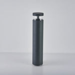 Modern Outdoor Pathway Bollard Light in Sand Gray Aluminum with Warm LED Glow