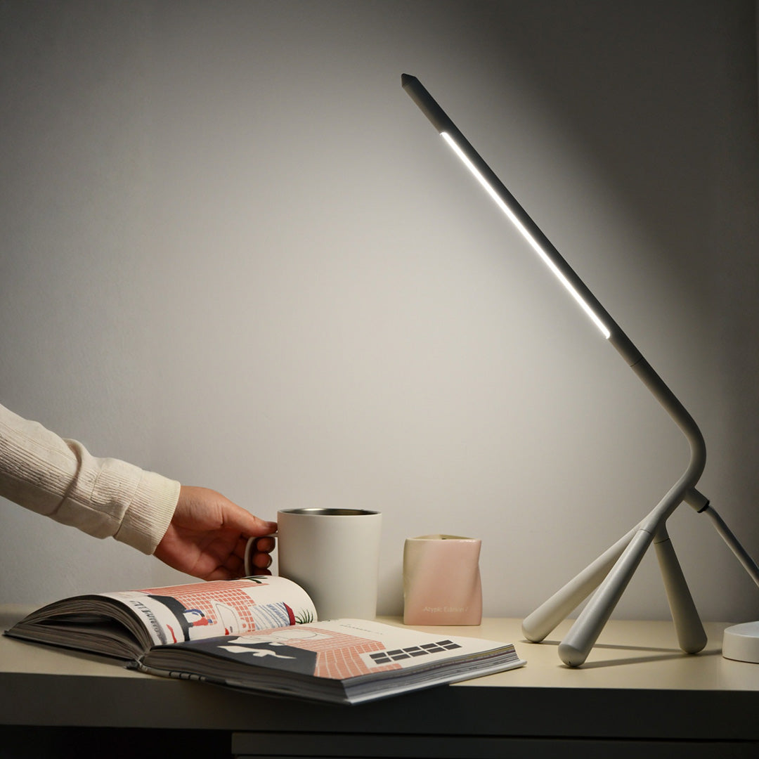 Tripod LED Table Lamp with 360° Rotating Head, Eye-Care Dimmable Light