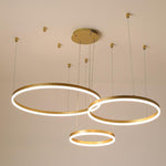3 Ring Modern Gold Coffee Electroplated Dining Room Chandelier