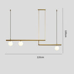 Minimalist Modern Linear Globe Pendant Lighting Copper Glass Kitchen Dining Room Light